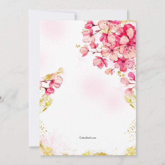 Sakura Flowers Save the Date Notice Aankondiging (Achterkant)