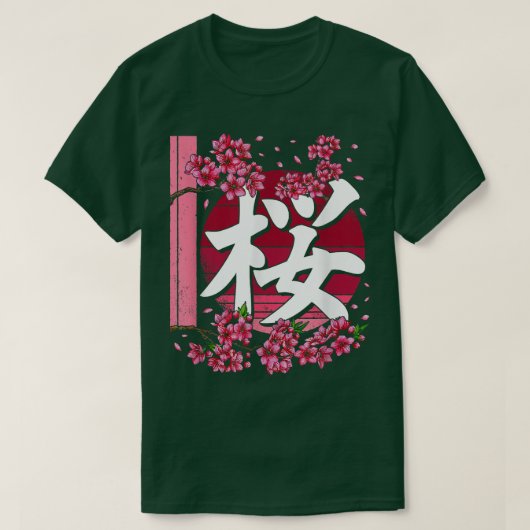 Sakura Flowers Spring Cherry Blossom Japans Kan T-shirt (Design voorkant)