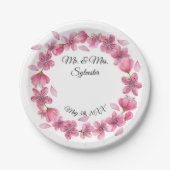 Sakura Flowers Wedding Reception Paper Bord 7" (Voorkant)