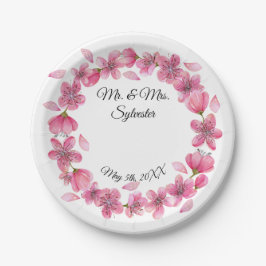 Sakura Flowers Wedding Reception Paper Bord 7"