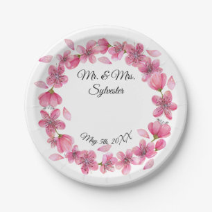 Sakura Flowers Wedding Reception Paper Bord 7"