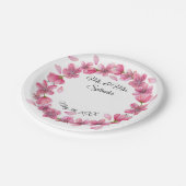 Sakura Flowers Wedding Reception Paper Bord 7" (Gekanteld)