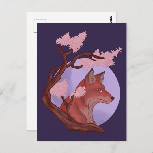 Sakura Fox Briefkaart (Voorkant / Achterkant)