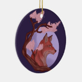 Sakura Fox Keramisch Ornament (Rechts)