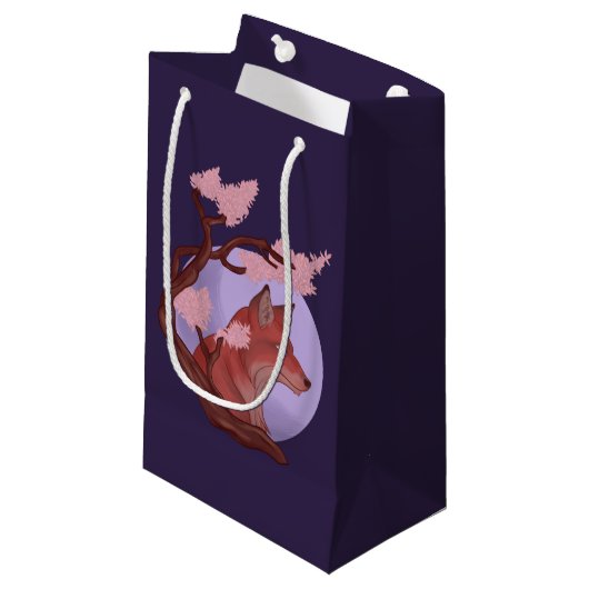Sakura Fox Klein Cadeauzakje (Voorkant Gekanteld)