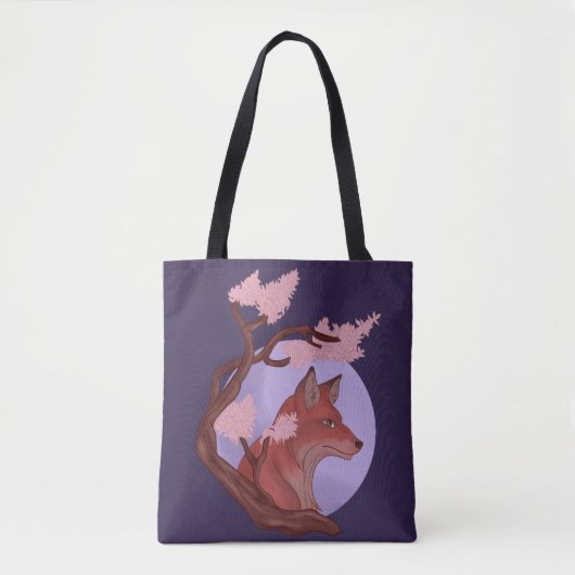 Sakura Fox Tote Bag (Voorkant)