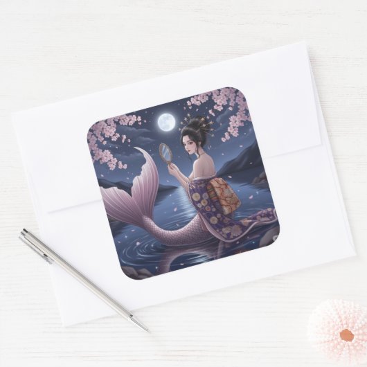 Sakura Gaze Vierkante Sticker (Envelop)