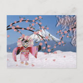Sakura Geisha Bird in the Snow Cherry Blossom Briefkaart (Voorkant)