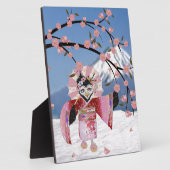 Sakura Geisha Bird in the Snow Cherry Blossom Fotoplaat (Zijkant)
