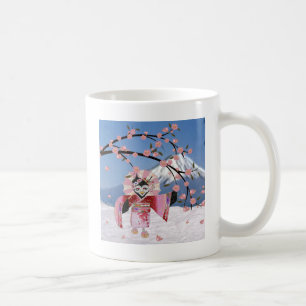Sakura Geisha Bird in the Snow Cherry Blossom Koffiemok