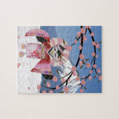 Sakura Geisha Bird in the Snow Cherry Blossom Legpuzzel (Horizontaal)