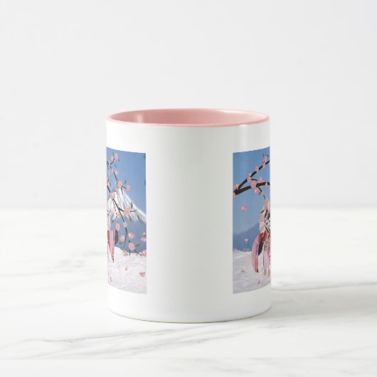 Sakura Geisha Bird in the Snow Cherry Blossom Mok (Midden)