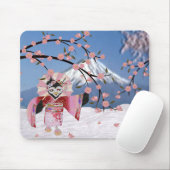 Sakura Geisha Bird in the Snow Cherry Blossom Muismat (Met muis)