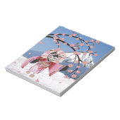 Sakura Geisha Bird in the Snow Cherry Blossom Notitieblok (Linkerzijde)