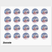 Sakura Geisha Bird in the Snow Cherry Blossom Ronde Sticker (Vel)
