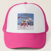 Sakura Geisha Bird in the Snow Cherry Blossom Trucker Pet (Voorkant)