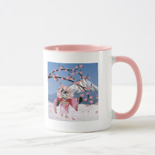 Sakura Geisha Vogel in de Sneeuw Kersenbloesem Mok