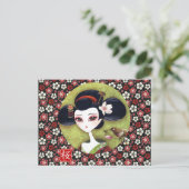 Sakura Girl Briefkaart (Staand voorkant)