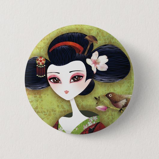 Sakura Girl Ronde Button 5,7 Cm (Voorkant)
