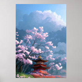 Sakura heiligdom: de houten tempel poster