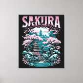 Sakura-heiligdom Japanse Tuin Canvas Afdruk (Voorkant)