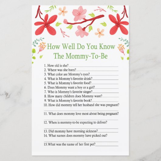 Sakura Hoe goed ken je het baby shower spel? (Voorkant)