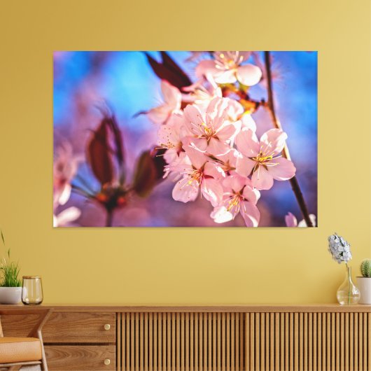 Sakura in de boomschaduw canvas afdruk (Insitu (Woonkamer))