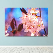 Sakura in de boomschaduw canvas afdruk (Insitu (Houten vloer))