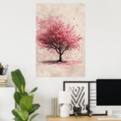 Sakura in de Wind – Japanse Kersenbloesem Schilder Poster (Thuiskantoor)