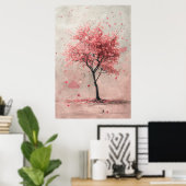 Sakura in de Wind – Japanse Kersenbloesem Schilder Poster (Thuiskantoor)