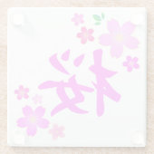 SAKURA in het Japans Glazen Onderzetter (Achterkant)