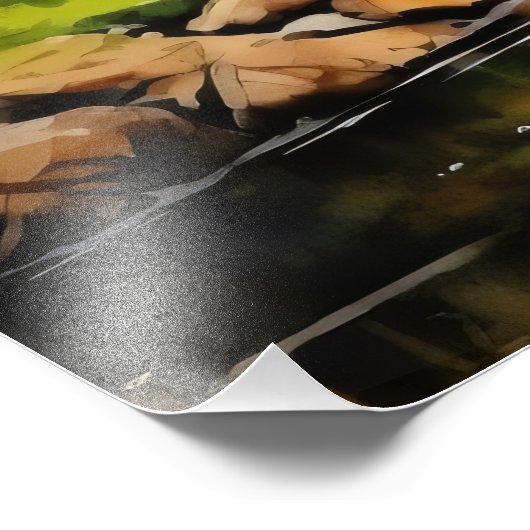 Sakura in Japanse tuin Foto Afdruk (Hoek)