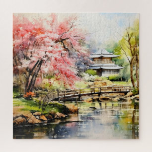 Sakura in Japanse tuin Legpuzzel
