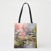 Sakura in Japanse tuin Tote Bag (Voorkant)