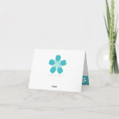 Sakura in Turquoise bedankt kaart (Achterkant)