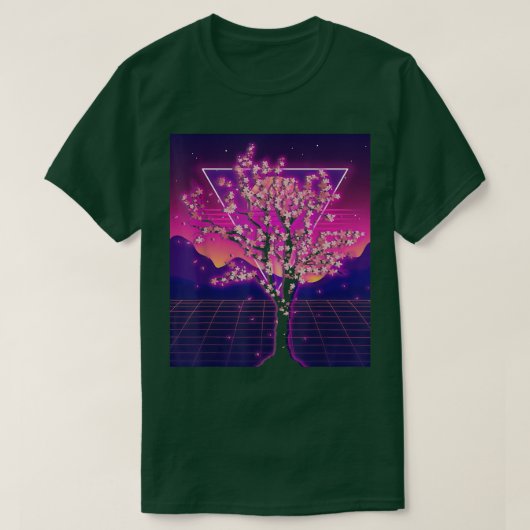Sakura Japan Flower Synthwave Vaporwave Cherry Blo T-shirt (Design voorkant)