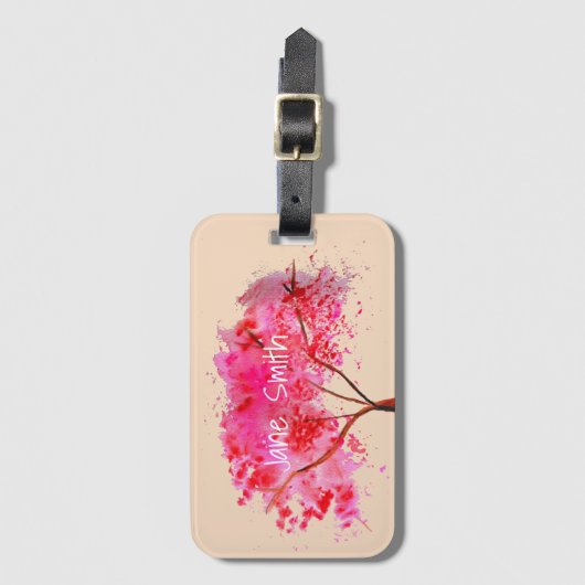 Sakura Japans Cherry Blossom art Bagagelabel (Voorkant (verticaal))