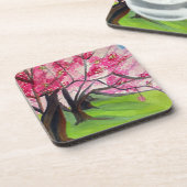 Sakura Japans Cherry Blossom art Bier Onderzetter (Linkerzijde)