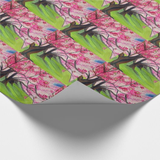 Sakura Japans Cherry Blossom art Cadeaupapier (Hoek)