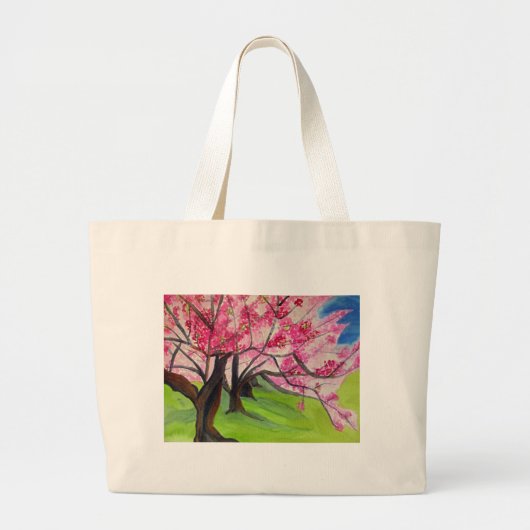 Sakura Japans Cherry Blossom art Grote Tote Bag (Voorkant)