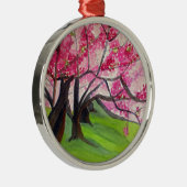 Sakura Japans Cherry Blossom art Metalen Ornament (Rechts)