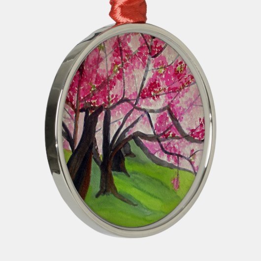 Sakura Japans Cherry Blossom art Metalen Ornament (Rechts)