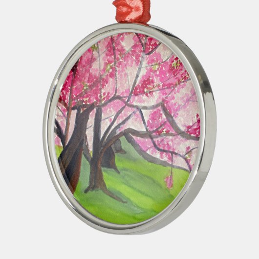 Sakura Japans Cherry Blossom art Metalen Ornament (Links)