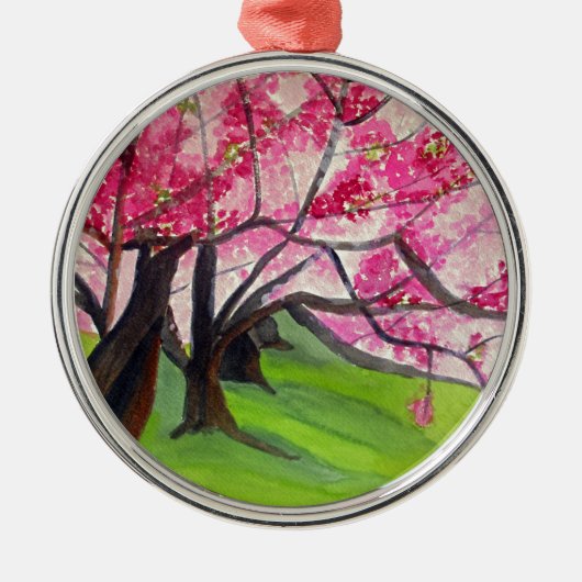 Sakura Japans Cherry Blossom art Metalen Ornament (Voorkant)