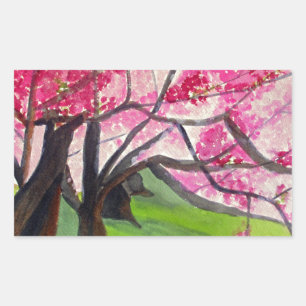 Sakura Japans Cherry Blossom art Rechthoekige Sticker