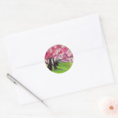 Sakura Japans Cherry Blossom art Ronde Sticker (Envelop)