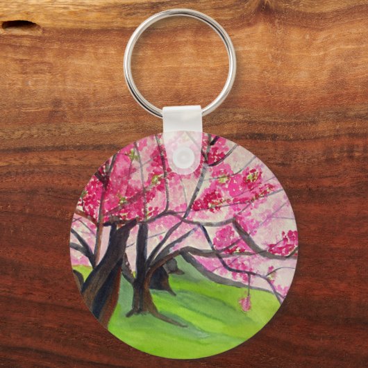 Sakura Japans Cherry Blossom art Sleutelhanger (Voorkant)