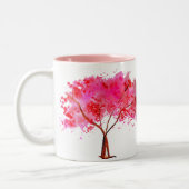 Sakura Japans Cherry Blossom art Tweekleurige Koffiemok (Links)
