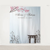 Sakura Japans Cherry Blossom Asia Fotoachtergrond Wandkleed (Voorkant)