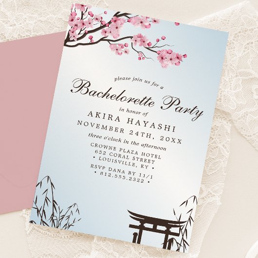 Sakura Japans Cherry Blossom Asian Bachelorette Kaart